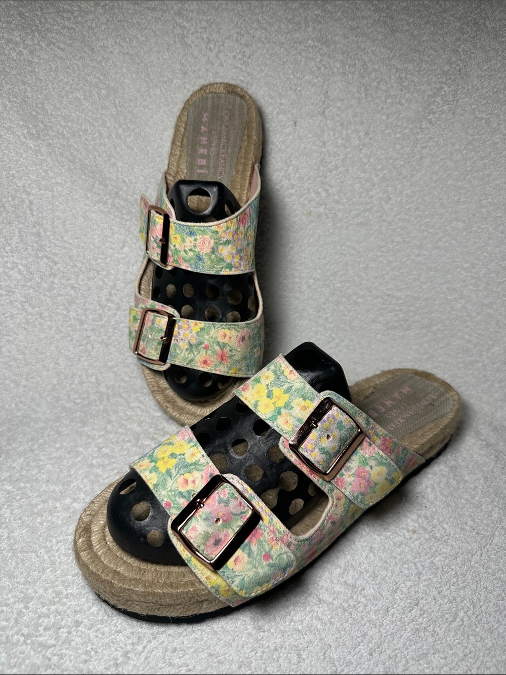 LoveShackFancy x Manebí Nordic Floral Leather Espadrille Size 40